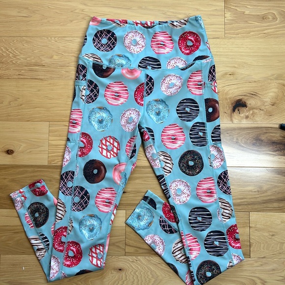 Muscles and Donuts Dusty Blue High Rise Leggings w/Pockets | Size XL - Picture 2 of 10